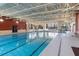 Indoor lap pool with modern design and large windows at 296 Del Sol Ave, Davenport, FL 33837