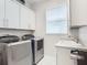 Convenient laundry room with washer, dryer, and cabinets at 328 Treviso Dr, Kissimmee, FL 34759