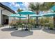 Outdoor patio area with shaded seating at 4741 Clock Tower Dr # 306, Kissimmee, FL 34746