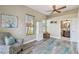 Guest room with a view and en-suite bathroom at 135 Lemon Grove Dr, Poinciana, FL 34759