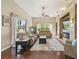 Relaxing living room with hardwood floors, fireplace, and large windows at 135 Lemon Grove Dr, Poinciana, FL 34759