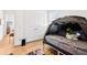 bedroom with a tent bed and plenty of storage at 2937 Bella Flore Ter, New Smyrna Beach, FL 32168