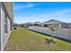 Spacious backyard featuring a white fence, green grass, and well-placed trees at 434 Panaro Ln, Haines City, FL 33844