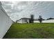 A spacious backyard showcasing a large lawn, a white privacy fence, and scattered trees, perfect for outdoor activities at 446 Citrus Isle Loop, Davenport, FL 33837