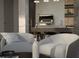 Modern outdoor kitchen with built-in grill and seating at 5151 Marina Dr, St Cloud, FL 34771