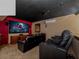 Home theater featuring plush seating, a large screen, and projector for an immersive viewing experience at 2615 Pawnall St, Kissimmee, FL 34747