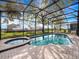 Relaxing screened pool and spa area with brick pavers and green backyard at 2615 Pawnall St, Kissimmee, FL 34747
