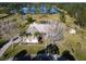 House with large yard and lake view from above at 3228 Abalone Blvd, Orlando, FL 32833