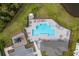 Community pool with surrounding lounge chairs and playground at 332 Pink Ibis Bnd, St Cloud, FL 34772