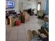 Spacious living room is staged with boxes and items for relocation at 615 Gazelle Dr, Kissimmee, FL 34759