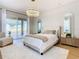 Bright and airy main bedroom with a king-size bed and backyard access at 125 Viola Dr, Auburndale, FL 33823