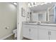Double vanity bathroom with toilet and shower at 4818 Memories Ln, Kissimmee, FL 34746