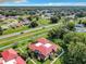 Aerial view showing property location and neighborhood features at 540 Hunter Cir, Kissimmee, FL 34758