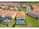Aerial view of homes with pools in a residential area at 6052 Broad Oak Dr, Davenport, FL 33837