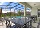 Private screened-in pool and patio area with table and chairs at 6052 Broad Oak Dr, Davenport, FL 33837
