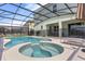Relaxing screened pool and spa with patio furniture at 6052 Broad Oak Dr, Davenport, FL 33837