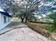 Spacious backyard with a patio and mature trees, offering ample outdoor space at 7450 Crooked Lake Cir, Orlando, FL 32818