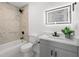 Clean bathroom with a single vanity and shower/tub combo at 13380 Sw 60Th Court Rd, Ocala, FL 34473
