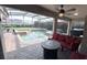 Relaxing screened-in pool and spa area with a covered patio and comfortable seating for outdoor living at 1534 Gants Cir, Kissimmee, FL 34744