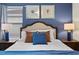 Bedroom with a calm blue color scheme and comfortable bedding at 2190 Lelani Cir, Davenport, FL 33897