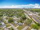Expansive aerial view with city skyline shows a well-maintained property in a lush, green neighborhood at 420 Sunrise Dr, Orlando, FL 32803