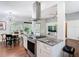 Modern kitchen boasts stainless steel appliances, granite countertops, and stylish range hood over island at 420 Sunrise Dr, Orlando, FL 32803