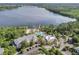 Aerial view of resort, pool, and lake at 801 New Providence # B19/U801, Davenport, FL 33897