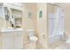 Clean bathroom with a shower/tub combo and white vanity at 801 New Providence # B19/U801, Davenport, FL 33897