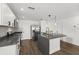 Modern kitchen with an island, stainless steel appliances, and white cabinets at 13404 Sw 60Th Court Rd, Ocala, FL 34473