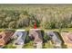 An aerial view of a single-story home with a sprawling forest in the background at 203 Los Gatos Pl, Poinciana, FL 34759