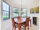 Breakfast nook with a wooden table and three windows at 203 Los Gatos Pl, Poinciana, FL 34759