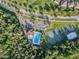 Community pool and tennis courts from above at 217 Farrington Ln, Kissimmee, FL 34744