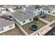 Aerial view of a backyard with a trampoline at 606 Tortugas St, Haines City, FL 33844