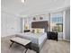 Comfortable main bedroom with large bed, soft decor, and tray ceiling at 733 Desert Mountain Ct, Reunion, FL 34747