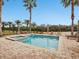 Relaxing backyard pool and jacuzzi surrounded by tropical palm trees and lounge chairs at 733 Desert Mountain Ct, Reunion, FL 34747