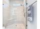 Large walk-in shower with glass enclosure and built-in seat at 1062 Umbria Dr, Kissimmee, FL 34759