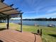 Lakefront deck with pergola, offering scenic views at 1296 Skyline Dr, Tavares, FL 32778