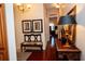 Hallway with hardwood floors and elegant decor at 1296 Skyline Dr, Tavares, FL 32778