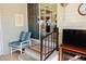 Relaxing patio with seating, TV, and fireplace at 1296 Skyline Dr, Tavares, FL 32778