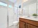 Clean bathroom with a single vanity and shower at 1812 Sandy Park Trl, Kissimmee, FL 34747