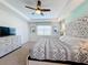 Main bedroom featuring a large bed, dresser, and TV at 1812 Sandy Park Trl, Kissimmee, FL 34747