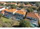 An aerial view showcases the home's screened-in pool and beautiful backyard area at 2818 Roccella Ct, Kissimmee, FL 34747