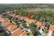 An aerial view showcases a neighborhood of homes in a scenic area with lush greenery at 2818 Roccella Ct, Kissimmee, FL 34747