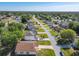 Aerial view of a neighborhood with lush landscaping and diverse home styles at 438 Jay Ct, Kissimmee, FL 34759
