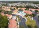 Aerial view of community pool and surrounding buildings at 1118 Park Ridge Cir, Kissimmee, FL 34746