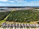 Aerial view of homes and a large undeveloped area with trees at 2124 Live Oak Lake Rd, St Cloud, FL 34771