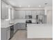 Modern kitchen with gray cabinets, stainless steel appliances, and an island at 2124 Live Oak Lake Rd, St Cloud, FL 34771