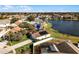 Aerial view of a single-Gathering home with a pool and lake access at 2302 Aberdeen Ct, Kissimmee, FL 34743