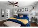Bright main bedroom with a comfortable bed and ensuite bathroom at 2452 Sweetwater Club Cir # 27, Kissimmee, FL 34746