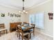Charming dining area features wood table, chairs and plantation shutters at 301 Anastasia Dr, Kissimmee, FL 34759